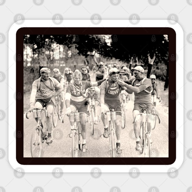 Tour De France Vintage Bicycle Racing Photo Print Sticker by posterbobs